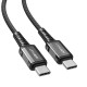 Кабель ACEFAST C1-03 Type-C to Type-C 3A, 1.2m, nylon, aluminum connectors, Black (6974316280521)
