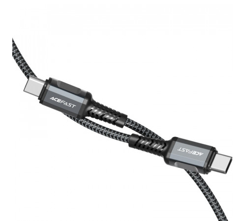 Кабель ACEFAST C1-03 Type-C to Type-C 3A, 1.2m, nylon, aluminum connectors, Black (6974316280521)