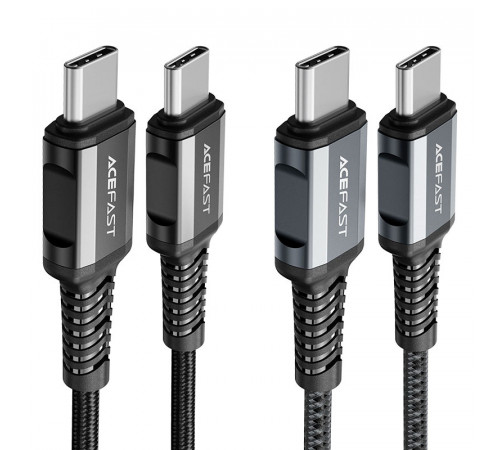 Кабель ACEFAST C1-03 Type-C to Type-C 3A, 1.2m, nylon, aluminum connectors, Black (6974316280521)