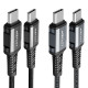 Кабель ACEFAST C1-03 Type-C to Type-C 3A, 1.2m, nylon, aluminum connectors, Black (6974316280521)