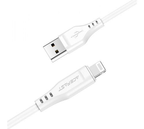 Кабель ACEFAST C3-02 USB to iP 2.4A, 1.2m, TPE, TPE connectors, White (6974316280835)