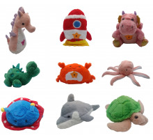 Игрушка мягкая проектор, музыкальная, ночник (Космомавт-4, Осьминог-2, Дракон-2, Морской конёк-2, НЛО-3, Крабик-2) (MA-70) // (60 шт/ящ)