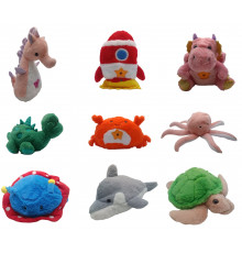 Игрушка мягкая проектор, музыкальная, ночник (Космомавт-4, Осьминог-2, Дракон-2, Морской конёк-2, НЛО-3, Крабик-2) (MA-70) // (60 шт/ящ)