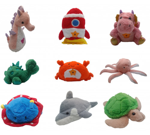 Игрушка мягкая проектор, музыкальная, ночник (Космомавт-4, Осьминог-2, Дракон-2, Морской конёк-2, НЛО-3, Крабик-2) (MA-70) // (60 шт/ящ)