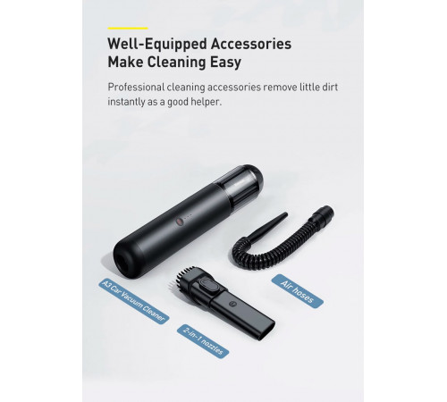 Автомобільний пилосос Baseus A3 CarVacuumCleaner（15000pa）Tarnish (CRXCQA3-0A)