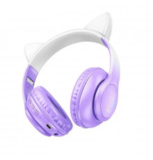 Бездротові накладні навушники HOCO W42 Cat ears BT headphones Purple Grape (6931474795854)