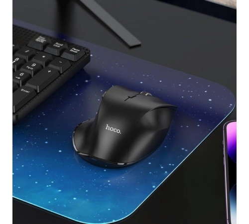 Маніпулятор миша HOCO GM24 Mystic six-button dual-mode business wireless mouse Black (6931474799432)