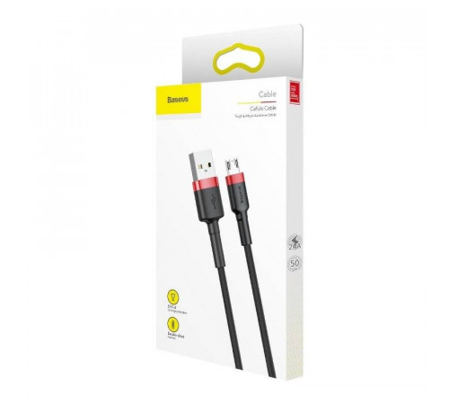 Кабель Baseus Cafule Cable USB For Micro 2.4A 1m Red+Black (CAMKLF-B91)