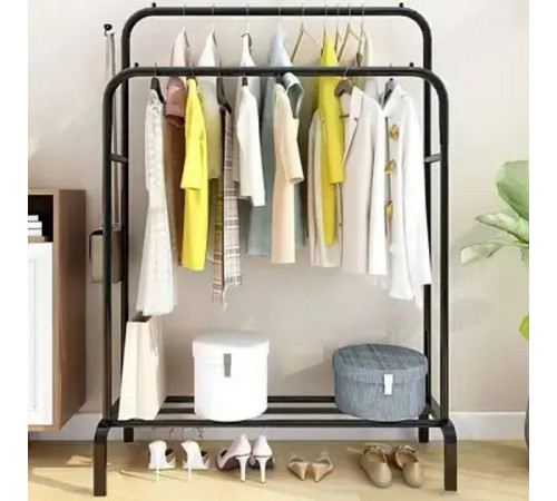 НЕТУ Вешалка-полка для одежды и обуви TW608 (С колёсами, металл, (В1500/Г570/Ш1100мм)) // [602] (10 шт/ящ)