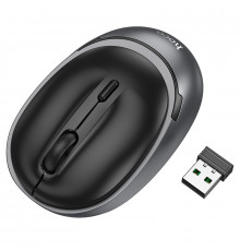 Маніпулятор миша HOCO GM34 Nuevo dual-mode business wireless mouse Black Metal Gray (6942007632782)