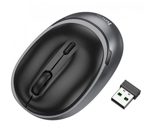 Маніпулятор миша HOCO GM34 Nuevo dual-mode business wireless mouse Black Metal Gray (6942007632782)