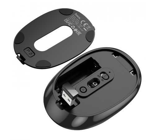 Маніпулятор миша HOCO GM34 Nuevo dual-mode business wireless mouse Black Metal Gray (6942007632782)
