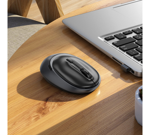 Маніпулятор миша HOCO GM34 Nuevo dual-mode business wireless mouse Black Metal Gray (6942007632782)