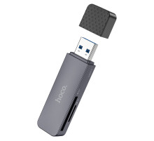 Картрідер HOCO HB45 Spirit 2-in-1 USB 3.0 card reader Metal Gray (6942007620505)