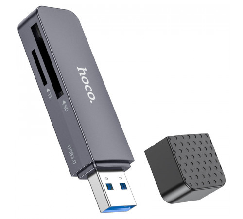 Картрідер HOCO HB45 Spirit 2-in-1 USB 3.0 card reader Metal Gray (6942007620505)