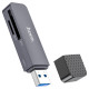 Картрідер HOCO HB45 Spirit 2-in-1 USB 3.0 card reader Metal Gray (6942007620505)