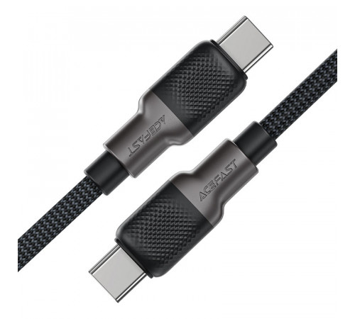 Кабель ACEFAST C10-03 Type-C to Type-C 3A, 60W, 1.2m, silicone, zinc connectors, Black (6974316283119)