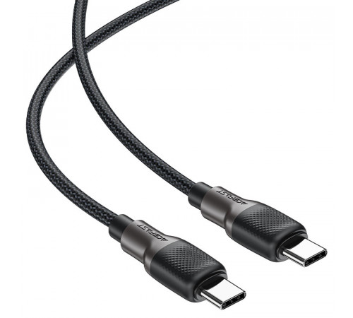 Кабель ACEFAST C10-03 Type-C to Type-C 3A, 60W, 1.2m, silicone, zinc connectors, Black (6974316283119)