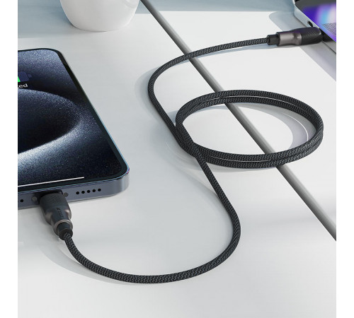 Кабель ACEFAST C10-03 Type-C to Type-C 3A, 60W, 1.2m, silicone, zinc connectors, Black (6974316283119)