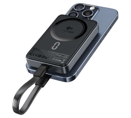 Зовнішній акумулятор ACEFAST M11 PD30W Qi2 magnetic wireless charging power bank 10000 mAh Black (6974316282341)