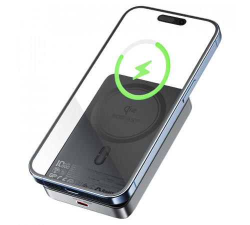 Зовнішній акумулятор ACEFAST M11 PD30W Qi2 magnetic wireless charging power bank 10000 mAh Black (6974316282341)