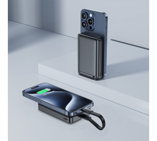 Зовнішній акумулятор ACEFAST M11 PD30W Qi2 magnetic wireless charging power bank 10000 mAh Black (6974316282341)