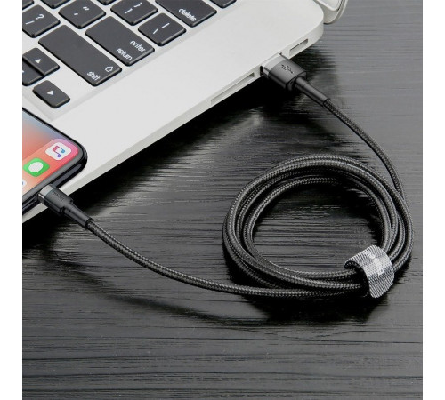 Кабель Baseus Cafule Cable USB For Lightning 2.4A 0.5m Gray+Black (CALKLF-AG1)