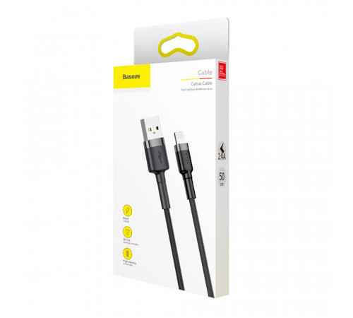 Кабель Baseus Cafule Cable USB For Lightning 2.4A 0.5m Gray+Black (CALKLF-AG1)