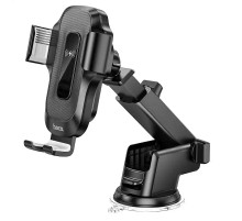 Автотримач для телефона з БЗП HOCO HW3 Wise automatic induction wireless fast charging car holder(center console) Black (6931474791849)