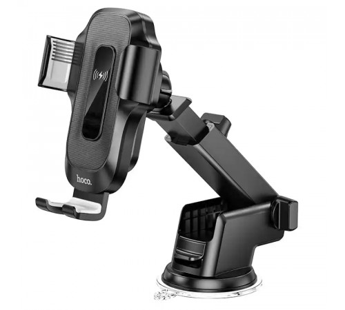 Автотримач для телефона з БЗП HOCO HW3 Wise automatic induction wireless fast charging car holder(center console) Black (6931474791849)
