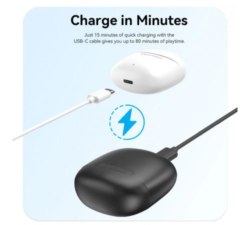 Бездротові навушники TWS Vention Elf Earbuds E02, IPX4, Black (NBGB0) (NBGB0)