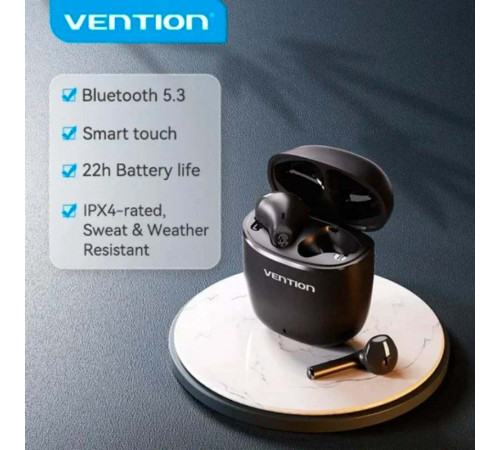 Бездротові навушники TWS Vention Elf Earbuds E02, IPX4, Black (NBGB0) (NBGB0)