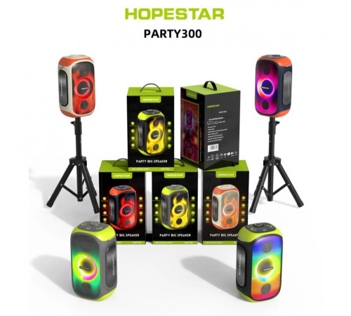 УЦІНКА Колонка HOPESTAR Party 300 з мікрофоном (37,4*17,6*26,0 см) (під ремонт)