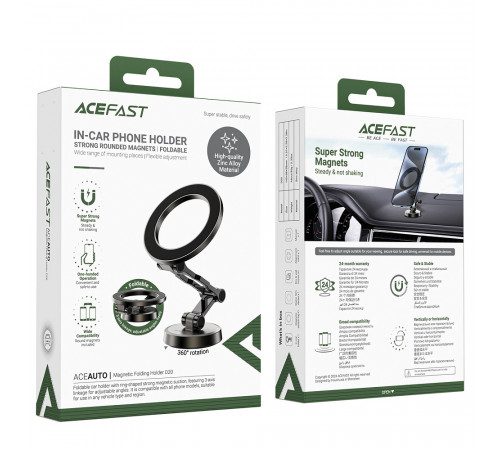 Автотримач для телефона ACEFAST D20 magnetic folding holder Metal Gray (6974316282822)
