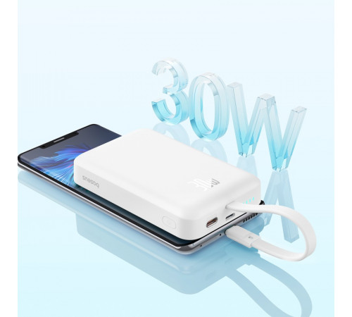 Зовнішній акумулятор Baseus Magnetic Mini Wireless Fast Charge Power Bank Type-C Edition  10000mAh 30W Stellar White (P1002210B223-00)