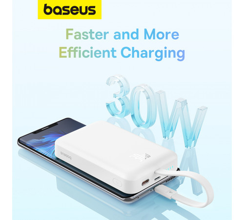 Зовнішній акумулятор Baseus Magnetic Mini Wireless Fast Charge Power Bank Type-C Edition  10000mAh 30W Stellar White (P1002210B223-00)