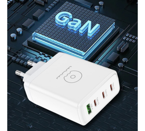 Мережевий зарядний пристрій WUW-C158 1USB 3Type-C + USB A PD100W white (WUW-C158)