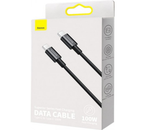 Кабель Baseus Superior Series Fast Charging Data Cable Type-C to Type-C 100W 2m Black (CATYS-C01)