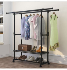 НЕТУ Вешалка стойка для одежды телескоп. Double Pole 8019-3 // [403] (10 шт/ящ) @