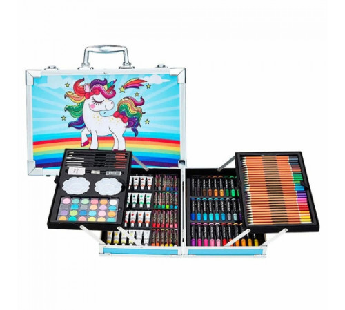 НЕТУ Набор для творчества в алюминиевом чемодане "Единорог" 145 предм. ГОЛУБОЙ // [702] (6 шт/ящ) @