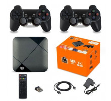 НЕТУ Игровая приставка + 2 джойстика 2.4G M8MINI (Android 9, 2/16+карта 64Gb) (оранж.) [108] (40 шт/ящ)