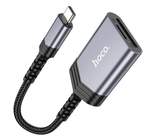 Кардридер HOCO UA25 2-in-1 card reader Type-C Metal Gray (6942007608862)