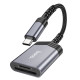 Кардрідер HOCO UA25 2-in-1 card reader Type-C Metal Gray (6942007608862)
