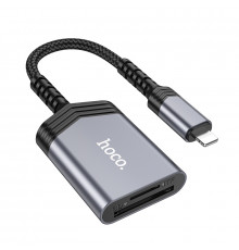 Кардридер HOCO UA25 2-in-1 card reader iP Metal Gray (6942007608855)