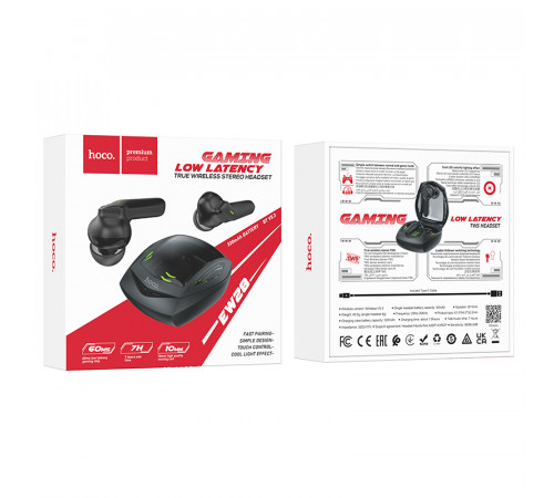 Бездротові навушники TWS HOCO EW28 Magic, gaming headset, Black (6931474785046)