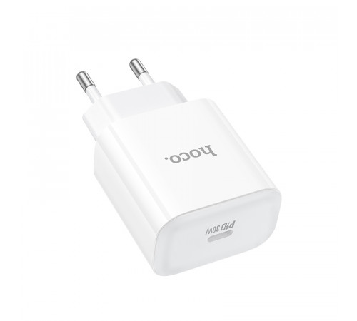 Мережевий зарядний пристрій HOCO C76A Pro Majestic single port PD30W charger White (6942007616300)