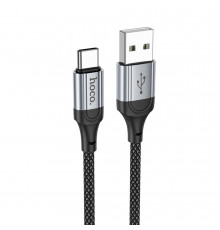 Кабель HOCO X102 USB для Type-C 3A, 1m, nylon, алюминиевые коммуникации, Black (6942007608770)