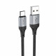 Кабель HOCO X102 USB to Type-C 3A, 1m, nylon, aluminum connectors, Black (6942007608770)