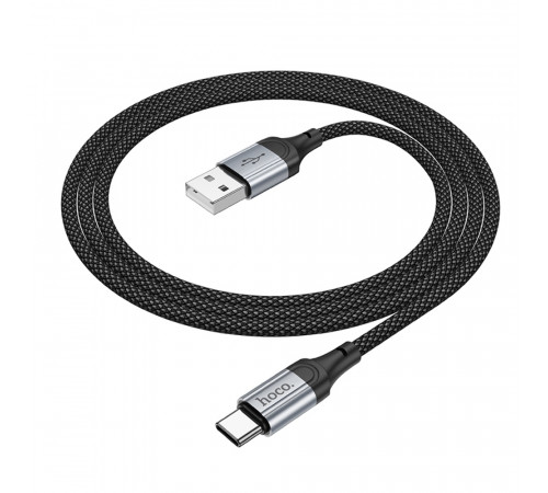 Кабель HOCO X102 USB to Type-C 3A, 1m, nylon, aluminum connectors, Black (6942007608770)