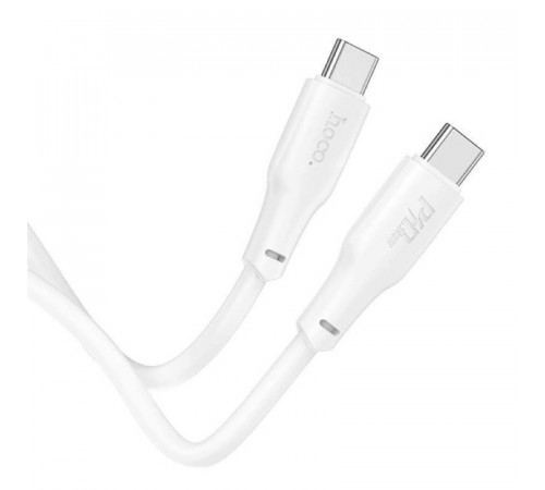Кабель HOCO X93 Type-C to Type-C 100W, 2m, TPE, TPE connectors, White (6931474790729)